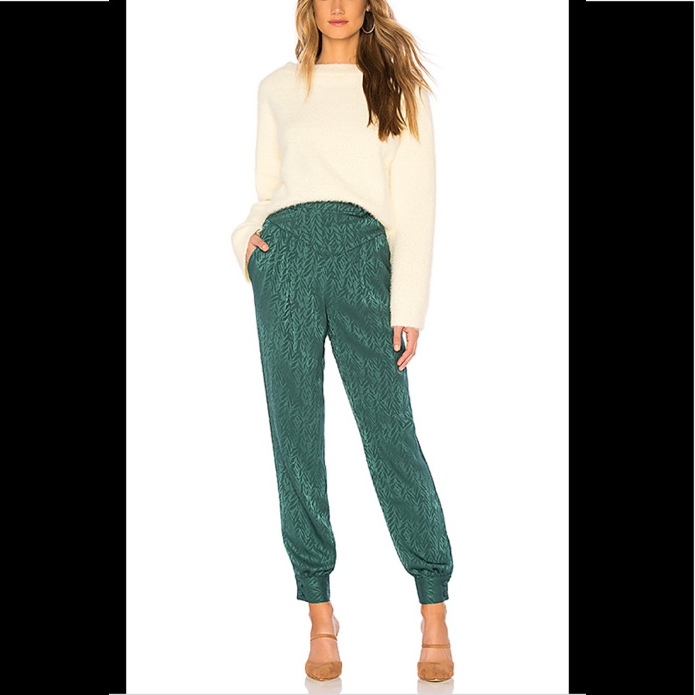 NEW L’ Academie ‘The Carlotta Pant’ Emerald Green